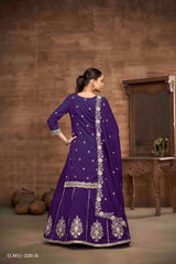 Royal Elegance Embroidered Vichitra Silk Lehenga Set