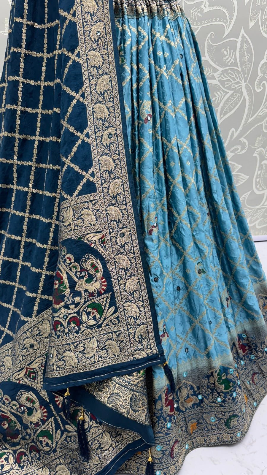 Regal Banarasi Silk Lehenga Set with Intricate Zari & Brocade Border – Timeless Festive Elegance