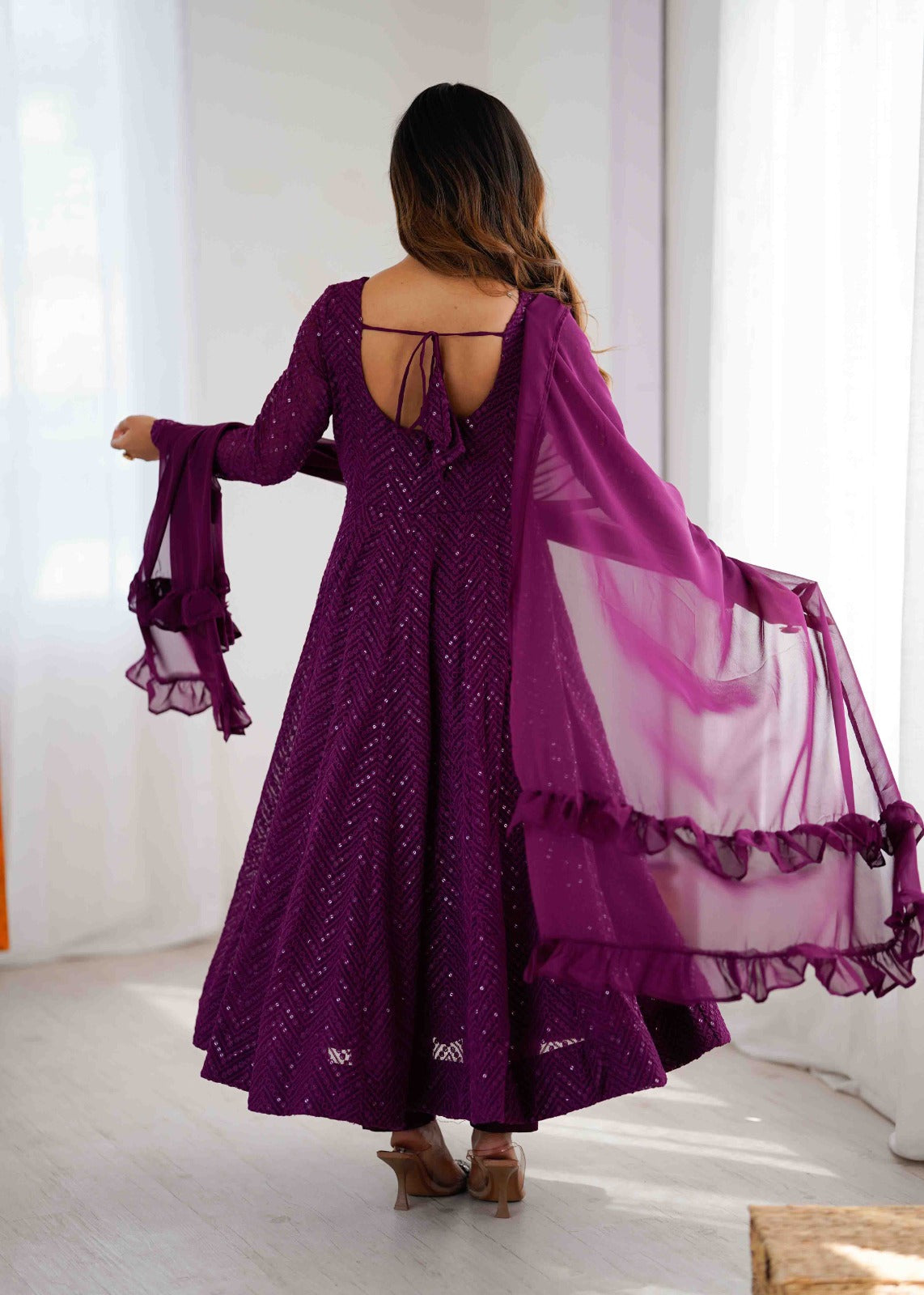 Elegant Embroidered Anarkali Set with Dupatta