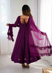 Elegant Embroidered Anarkali Set with Dupatta