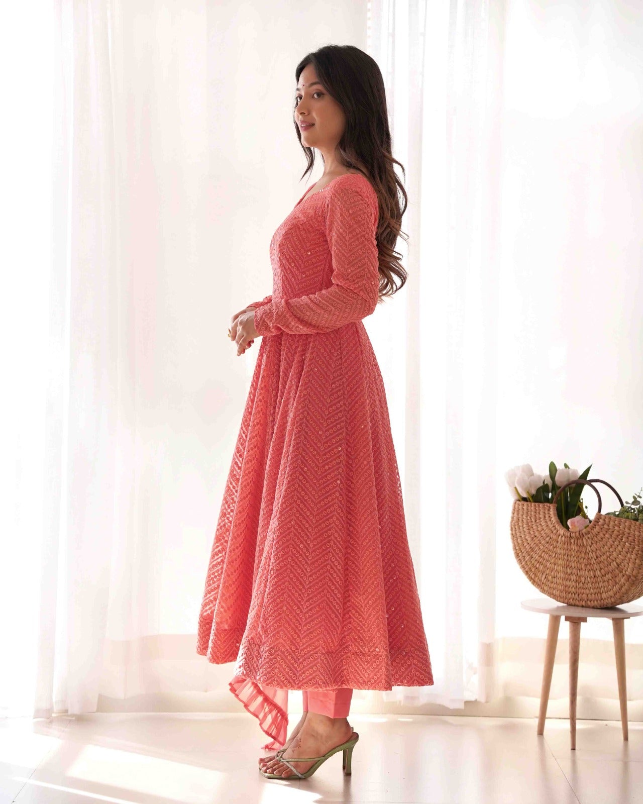 Elegant Embroidered Anarkali Set with Dupatta