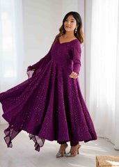 Elegant Embroidered Anarkali Set with Dupatta