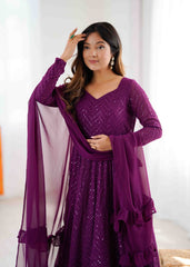 Elegant Embroidered Anarkali Set with Dupatta